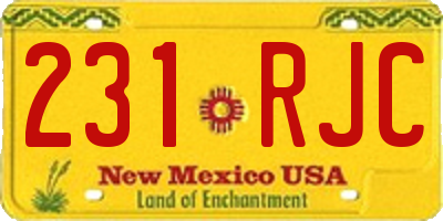 NM license plate 231RJC