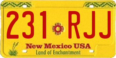 NM license plate 231RJJ