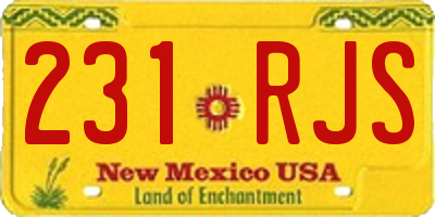 NM license plate 231RJS