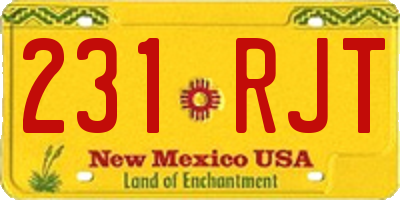NM license plate 231RJT
