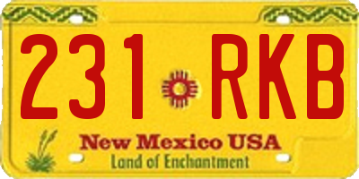 NM license plate 231RKB