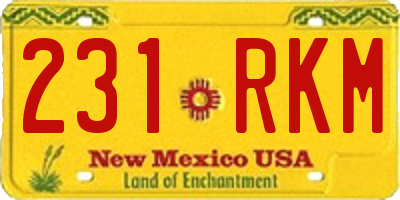 NM license plate 231RKM
