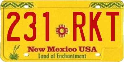 NM license plate 231RKT