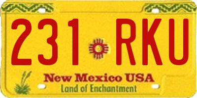 NM license plate 231RKU
