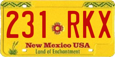 NM license plate 231RKX