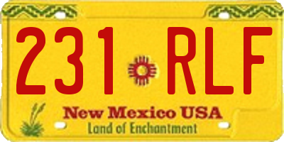 NM license plate 231RLF