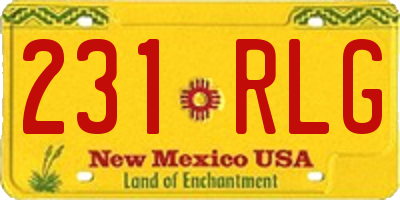 NM license plate 231RLG