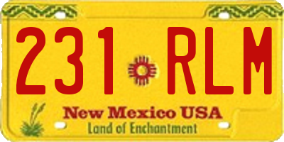 NM license plate 231RLM