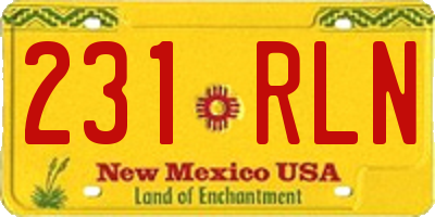NM license plate 231RLN