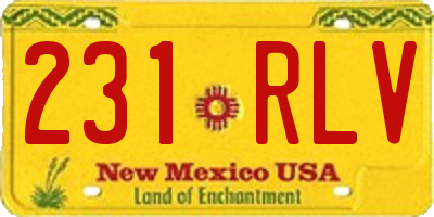 NM license plate 231RLV