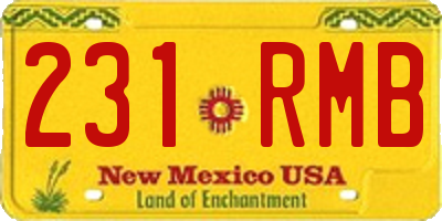 NM license plate 231RMB