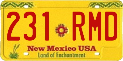 NM license plate 231RMD