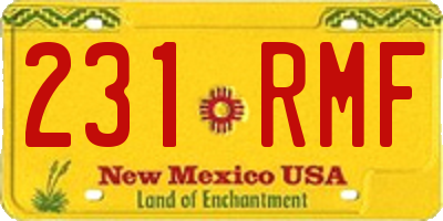 NM license plate 231RMF