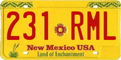 NM license plate 231RML
