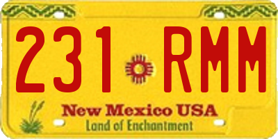 NM license plate 231RMM