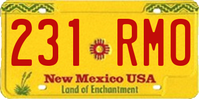 NM license plate 231RMO