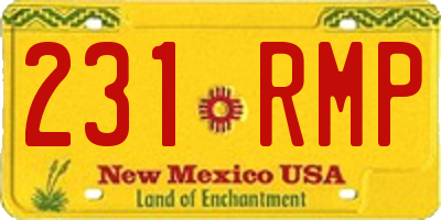 NM license plate 231RMP