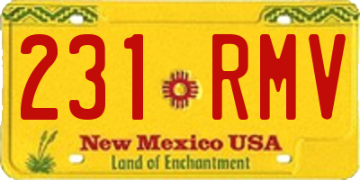 NM license plate 231RMV