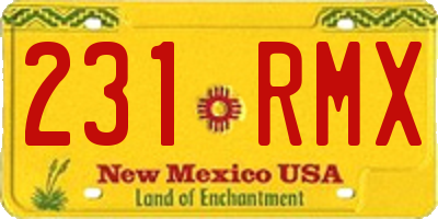 NM license plate 231RMX