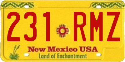 NM license plate 231RMZ
