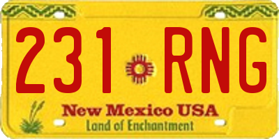 NM license plate 231RNG