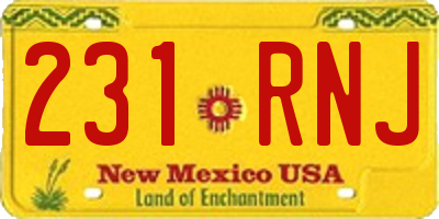 NM license plate 231RNJ