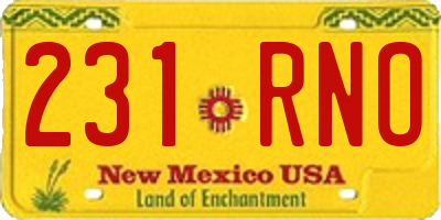 NM license plate 231RNO