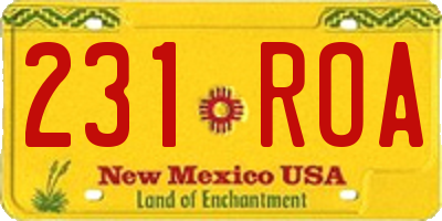 NM license plate 231ROA