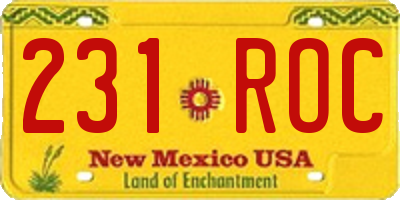 NM license plate 231ROC