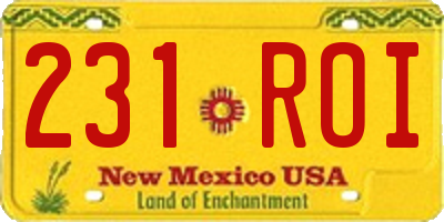NM license plate 231ROI