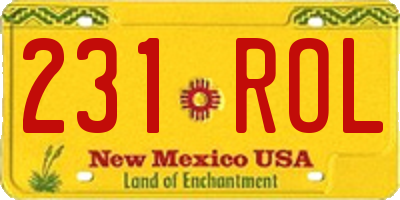 NM license plate 231ROL