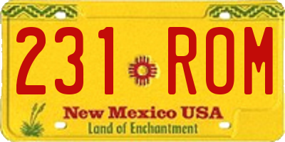 NM license plate 231ROM