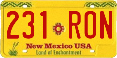 NM license plate 231RON