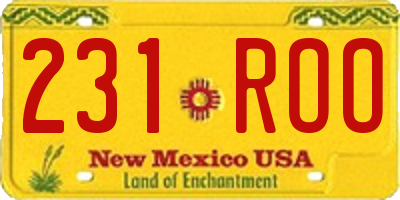 NM license plate 231ROO