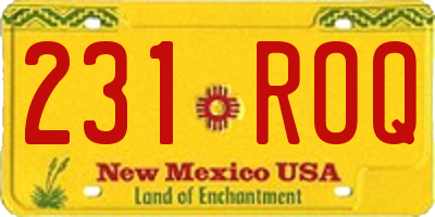 NM license plate 231ROQ