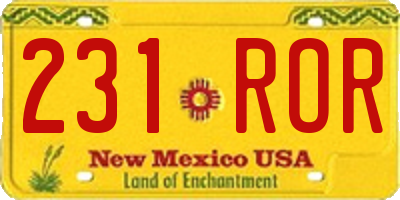 NM license plate 231ROR