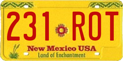 NM license plate 231ROT