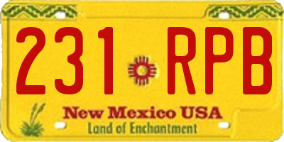 NM license plate 231RPB