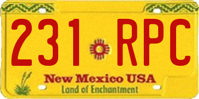 NM license plate 231RPC