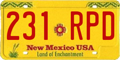 NM license plate 231RPD