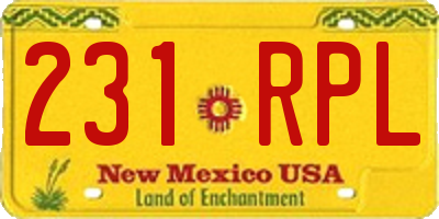NM license plate 231RPL