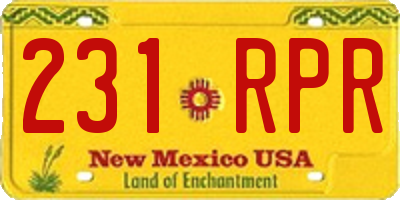 NM license plate 231RPR