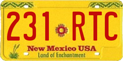 NM license plate 231RTC