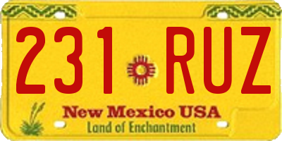 NM license plate 231RUZ