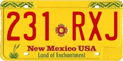 NM license plate 231RXJ