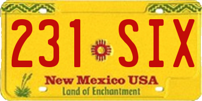 NM license plate 231SIX