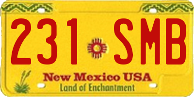 NM license plate 231SMB