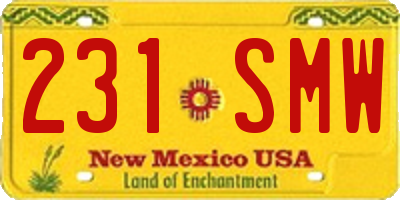NM license plate 231SMW
