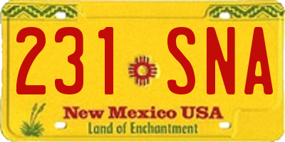NM license plate 231SNA