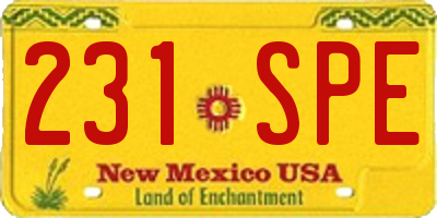 NM license plate 231SPE